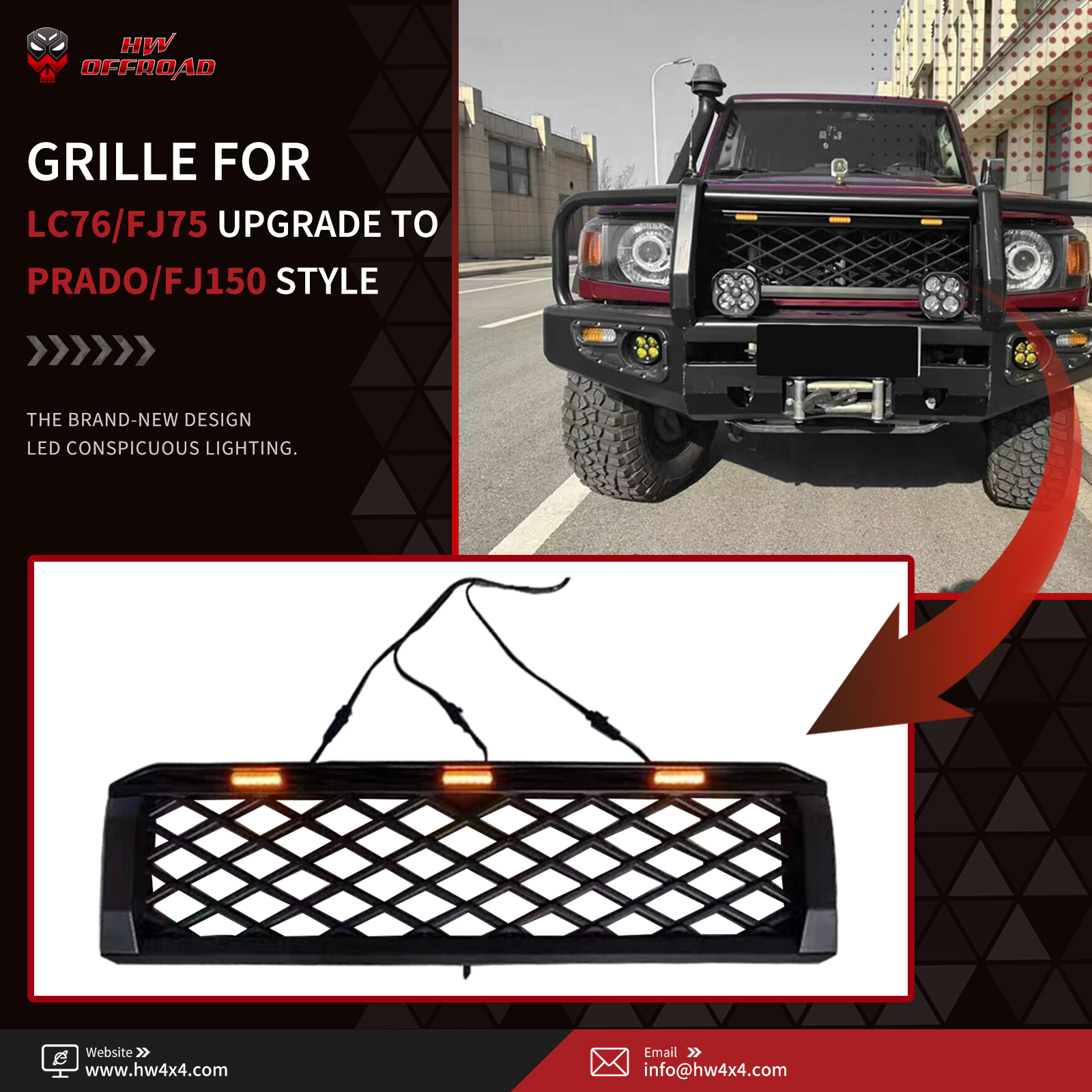 Grille for LC76 FJ75 upgrade to PradoFJ150 style