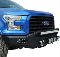 2015 2016 2017 Steel Winch Bumper for F150 Bumper Body Kit Offroad Accessories with Led Lights Pickup Truck