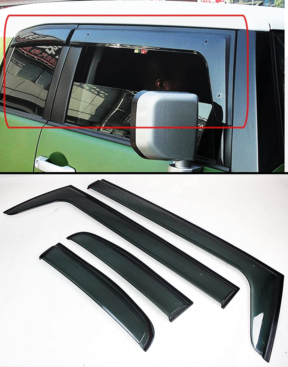 HW 4x4 Pickup Car Accessories Sun Visor Rain Guards Wind Shield For FJ Cruiser 2007-2020