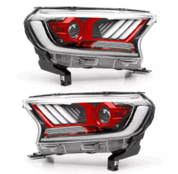 Car Headlamp Inner red Offroad 4x4 Pickup car exterior accessories LED Headlights For Ranger 2015 T7 T8
