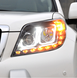 HW 4X4 Offroad Car LED Headlights Front Lamps For Land Cruiser Prado 2010-2013