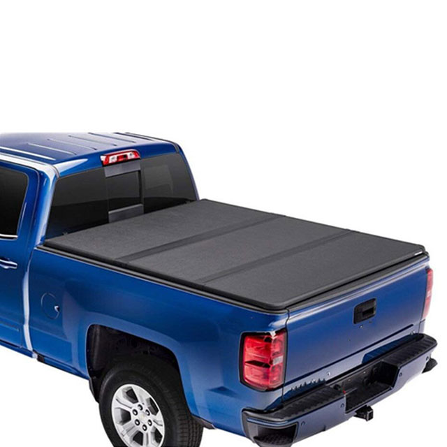 AUTOSAVER88 5.8ft Tri-Fold Soft Tonneau Cover For 2014-2018 Chevy Silverado & GMC Sierra 1500 - Black, No-Drill Clamp On
