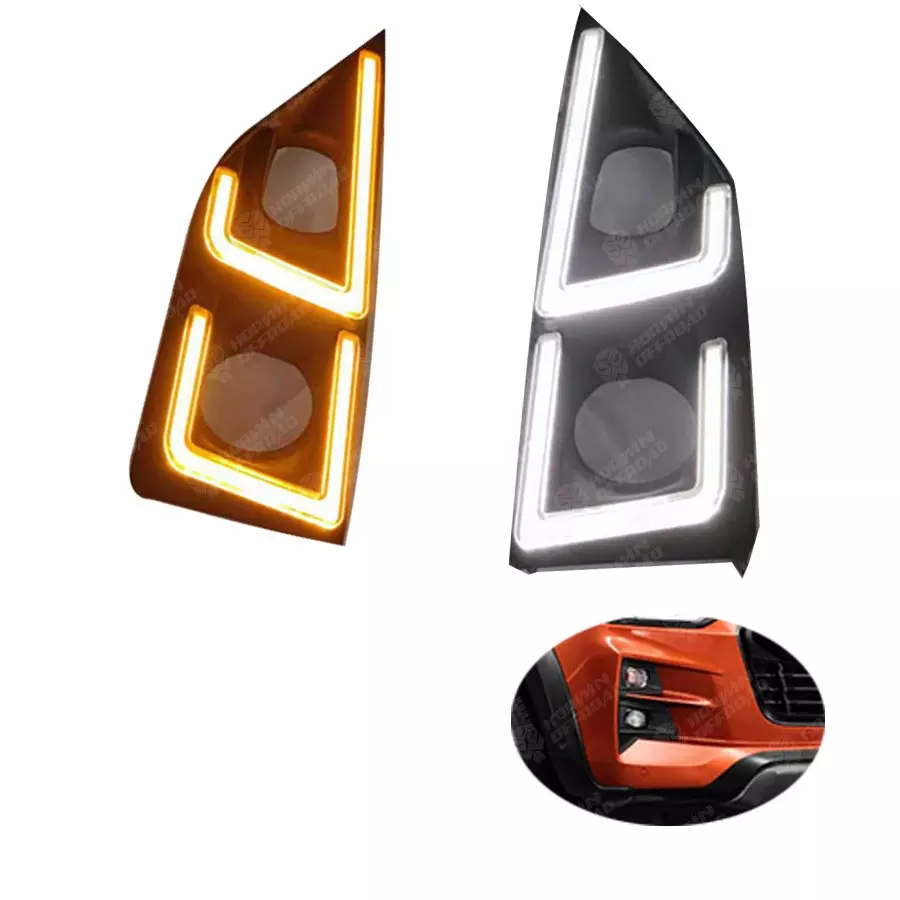 4x4 Car LED DRL Day Running Light Fog Lamp Cover Dual color For Dmax 2020+