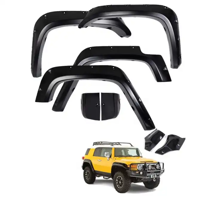 HW facelift 4x4 Offroad Black PP Fender Flares Mud Guard Shiny or Textures Surface For FJ Cruiser 2007-2021