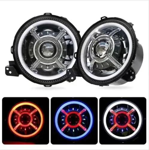 HW 4X4 Offroad Car Accessories Headlight with RGB for Wrangler JL 2018+