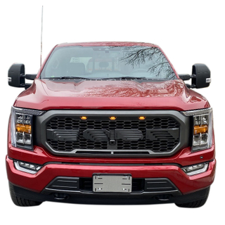 2021 New Arrival Pickup Car Parts Matte Black Front Mesh Style Car Grills Without Camera Hole Fit For Ford F150