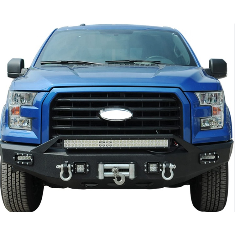 2015 2016 2017 Steel Winch Bumper for F150 Bumper Body Kit Offroad Accessories with Led Lights Pickup Truck