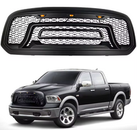 Matt Black Grill With Amber Lights Front Grille For Ram 1500 2013 - 2018
