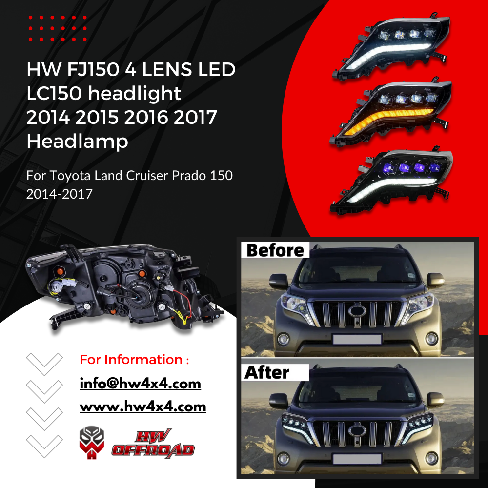 HW FJ150 4 LENS LED LC150 headlight 2014 2015 2016 2017 Headlamp For Toyota Land Cruiser Prado 150 2014-2017