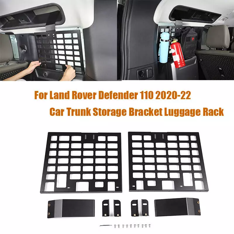 Interior Accessories Black Aluminum Alloy Bracket Trunk Luggage Racks for Defender 110 2020-2022